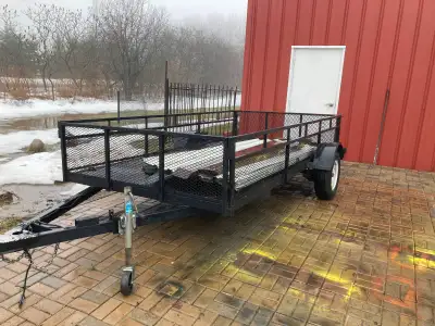 utility trailer 6x12' Custom made 3500 lb Axle with 2" hitch, trailer floor made of checker board, a...