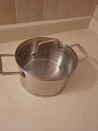 Stainless steel pot with a lid