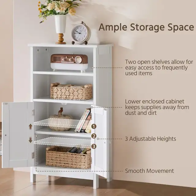 Double door Bathroom Floor Cabinet, Free Standing Cabinet in Bathwares in Markham / York Region - Image 6