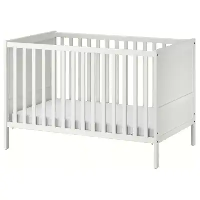 Ikea white crib and mattress, View more