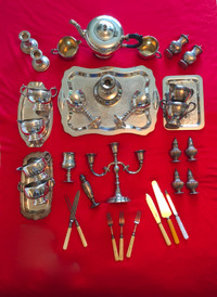 Collection of silver-plate table plate