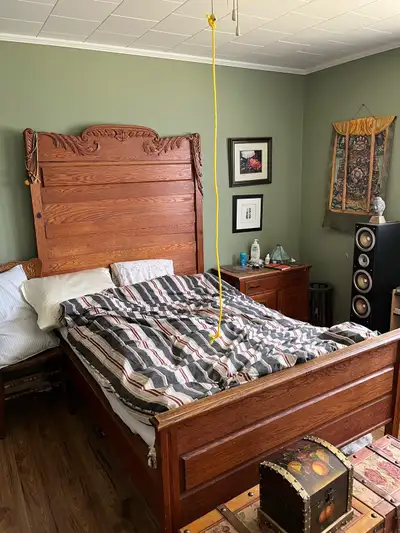 Pre 1900 Bed and two cabinets