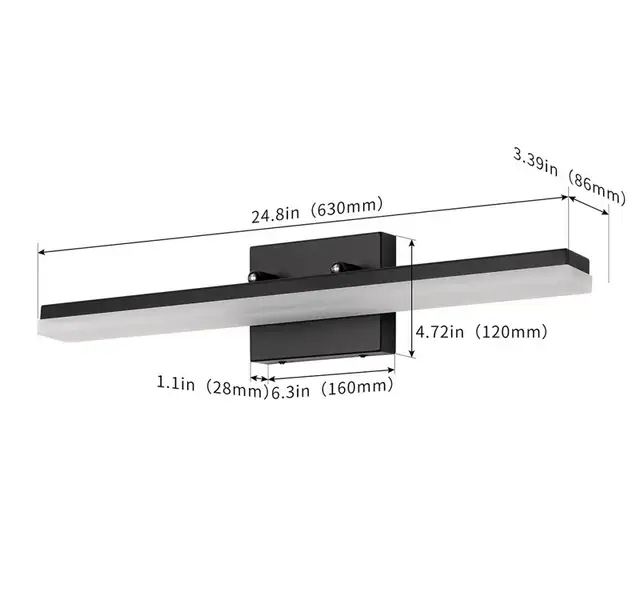 24'' Alfonzia 1-Light Dimmable LED 24W Bath Bar in Bathwares in Ottawa - Image 4