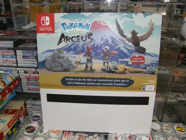 Pancarte Commercial Big Brain Academy Réversible Pokémon Legends in Nintendo Switch in Québec City - Image 3