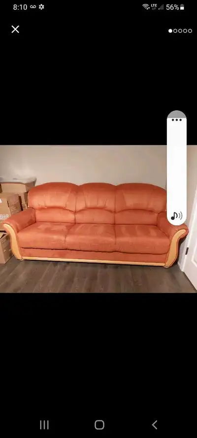 Sofa set. Three seater is a sleeper / storage couch. Loveseather, armchair. Clean and vera stable. S...