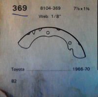 freins no 369 toyota 1966-70