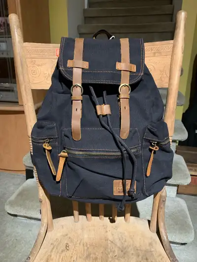 Neuve Sac à Dos Black Backpack Leather et  jean , View more