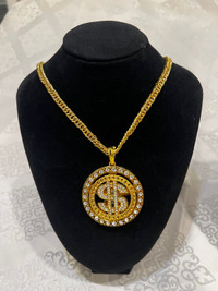 Dollar diamond pendant &amp; necklace 