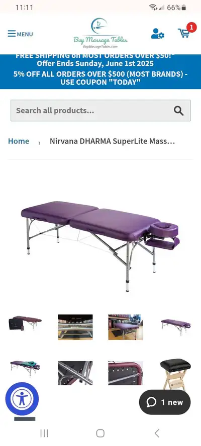 Professional Nirvana Dharma Superlyte massage table. Picture is of advertised table; actual table is...