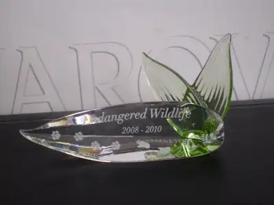 Swarovski Crystal SCS 2008 - 2010 Endangered Wildlife Title Plaque Figurine #090629 - New Condition...