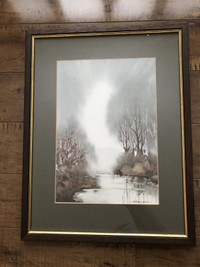 WATER COLOUR PRINT FRAME CALLED SILVER LIGHT BY ANTHONY WALLER