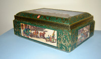 Beautiful Vintage Domed Litho Metal Biscuit Tin - E Otto Schmidt