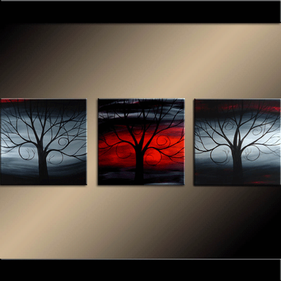 At Twilight 54"x18" Original Art Hand-Painted Tree Painting, View more