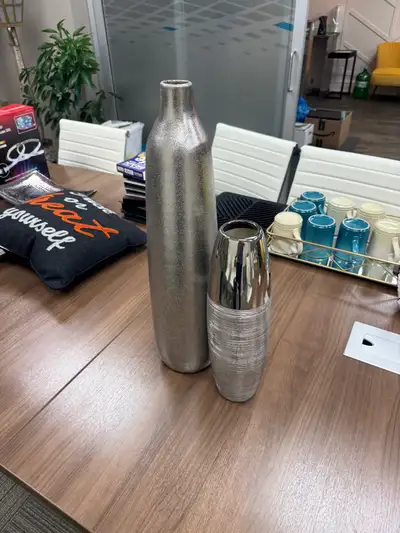 Tall silver Vases, View more