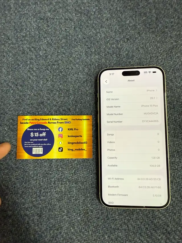 iPhone 15 plus unlocked like new in Cell Phones in Ottawa - Image 3