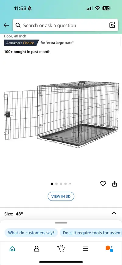 Extra large dog crate. Mint condition. Fits golden retriever sized dogs