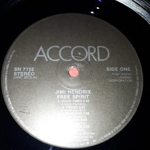 1981 Hendrix Vinyl #SN 7112 Free Spirit63009267858945124