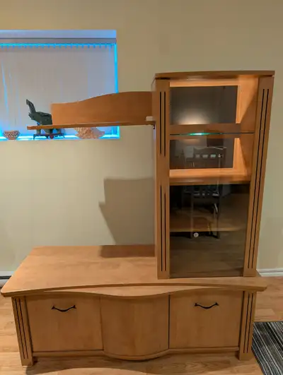 Meuble de salon avec lumière à l'intérieur, View more