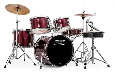 Mapex Tornado full Acoustic Drum Kit Burgundy (5pc) LIKE NEW, View more