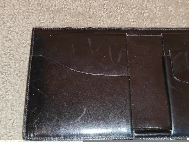 Handmade Faux Croc Patent Genuine Leather Billfold Men Wallet in Men's in Calgary - Image 5
