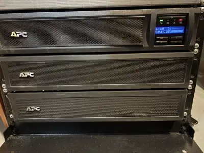 APC 1500VA UPS with two expansion shelves, View more