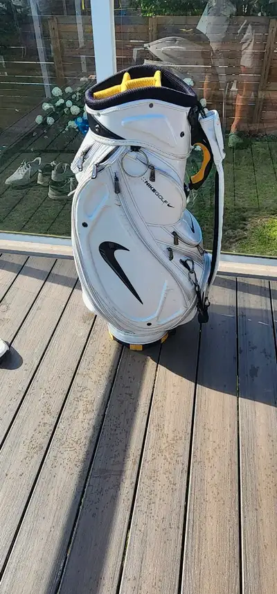 Nike golf pack! $75 Tour staff bag $50.00 well used but still looks great. A few broken zippers Nike...