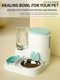 1pc Dual Colored Automatic Water Storage And Feeder for pets 