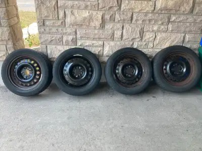 Set of winter tires on steel rims 255/55 R17. Rims are in used good condition. Price is for all 4 ti...