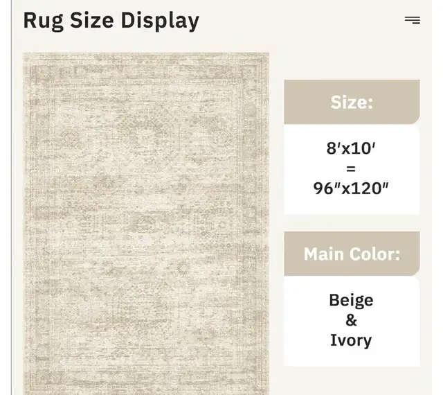 Soalmost Washable Area Rug 8x10 Large Soft Beige  in Rugs, Carpets & Runners in Hamilton - Image 4
