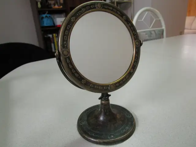 20th century , bronze , middle east vanity mirror 9" please read63005665832195129