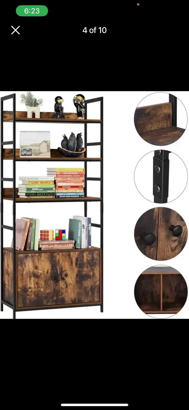 Modern Bookshelf 3 Tier Free Standing Wood Look Ladder Shelf Sto in Bookcases & Shelving Units in Hamilton - Image 5