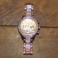 Women's Ladies' Copper Geneva Watch Rhinestones