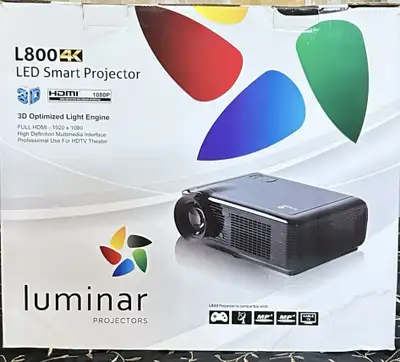 For sale Brand New (opened for testing) is a Luminar L800 4K ready LED Smart Projector that delivers...