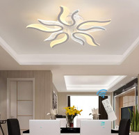 Modern LED Ceiling Light. Acrylic Flame Shape for Living Room
