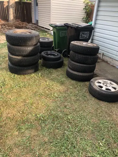 Brand new rubbers with rims only set left are; 225/75R16 complete set firestone Each tire $25 All se...