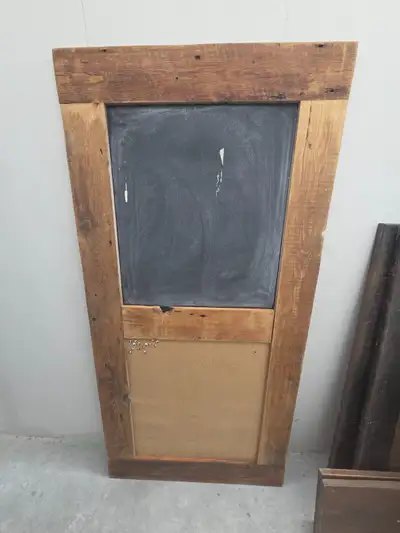Wood framed chalk / cork board, View more