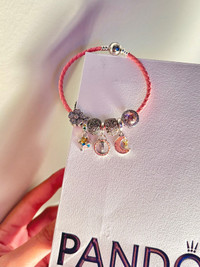 Pink Leather Pandora bracelet set NEW