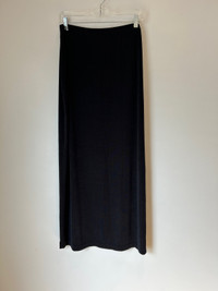  Vintage, long, black nylon/spandex skirt size 14(L)⬇️