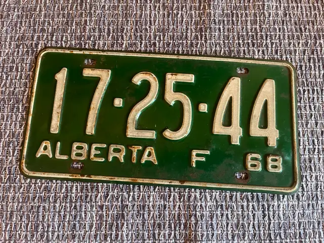 Vintage 1968 Alberta Farm Truck License Plate | Arts & Collectibles ...