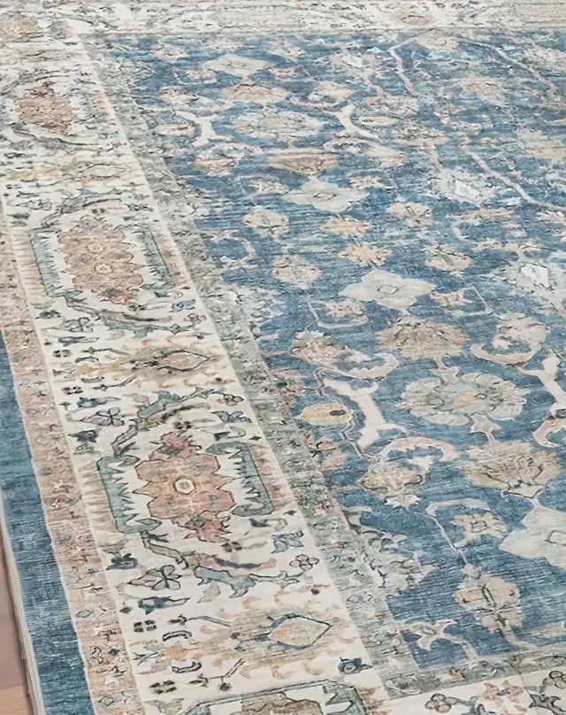 Vintage-Style Area Rug in Soft Teal, Ivory, and Sand in Rugs, Carpets & Runners in Ottawa - Image 5
