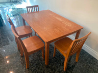Child sized wooden table and chairs  for four