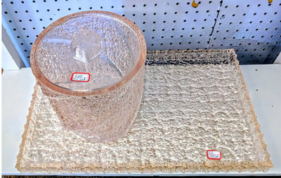 Vintage LUCITE Ice Bucket and Tray. Rare Combination, View more