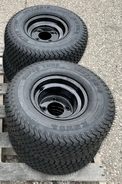 18x7.50-8 Turf Tires & Rims for Riding Mower (Brand New), View more