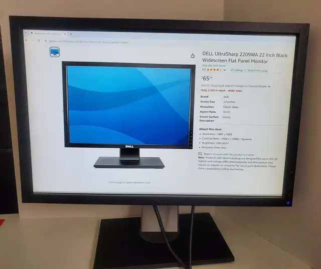 Dell 22 inch Monitor/Display in Monitors in Kitchener / Waterloo - Image 4