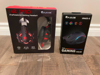 Gaming headphones with mic and mouse