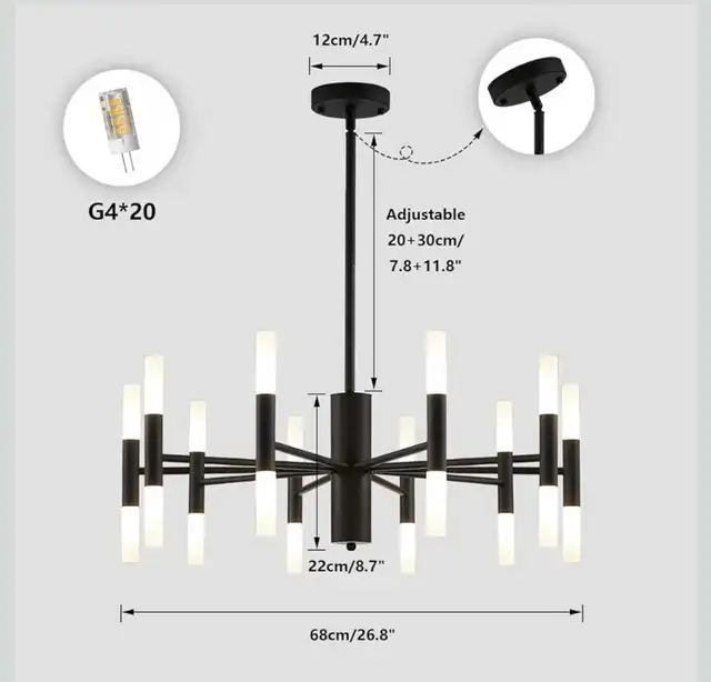 Modern LED Chandelier in Indoor Lighting & Fans in Oshawa / Durham Region - Image 4