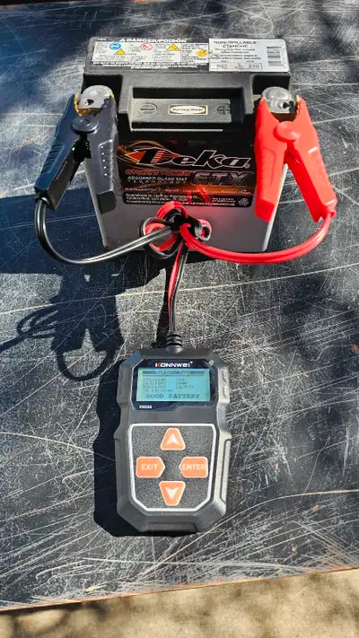 With batter charger maintained, Deka Sports Power ETX14 Battery made in usa . out of harley Davidson...