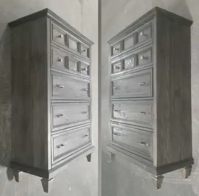 Weathered charcoal coloured, rustic dresser made of solid pine wood in Vietnam in 2016 by Van Thinh...