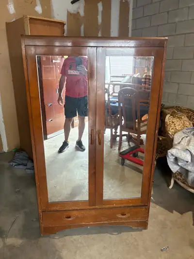 Free delivery used antique Vintage Wooden Wardrobe Armoire, View more