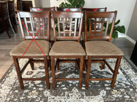 2 wood height bar/kitchen chairs are in good shape.